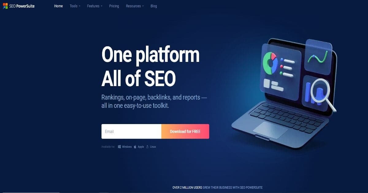 seo powersuite homepage