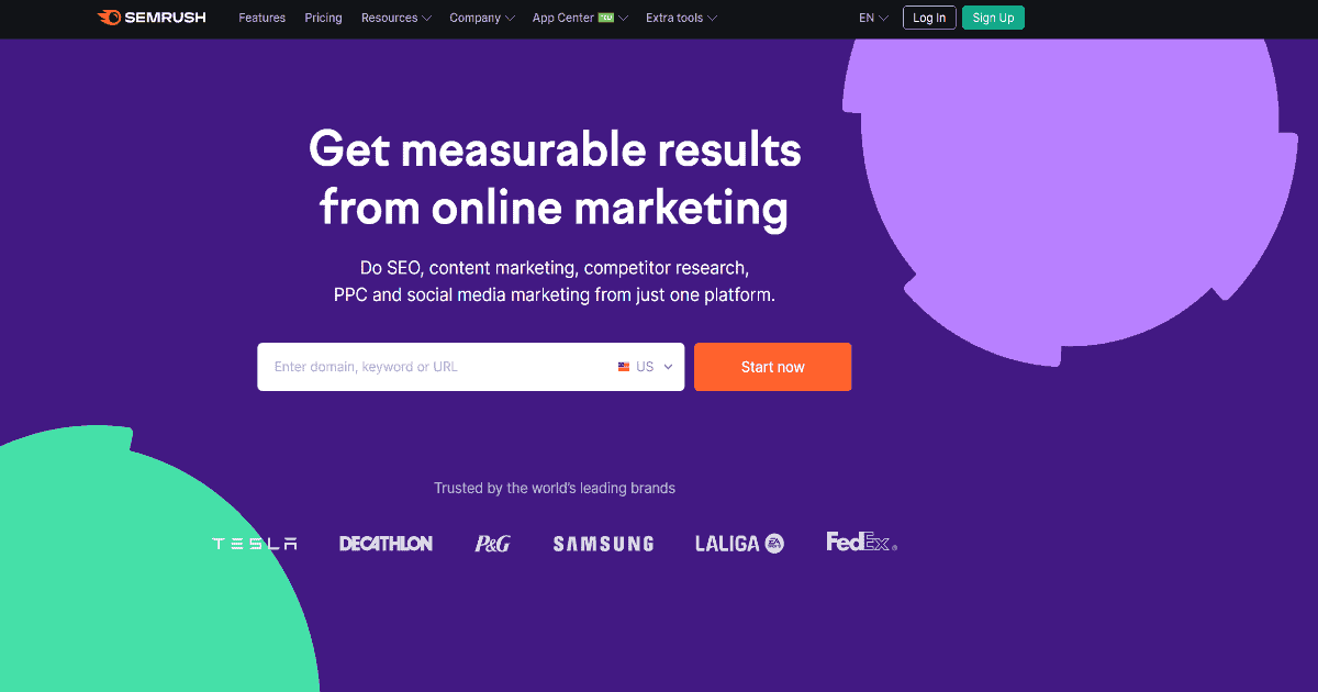 SEMrush Homepage