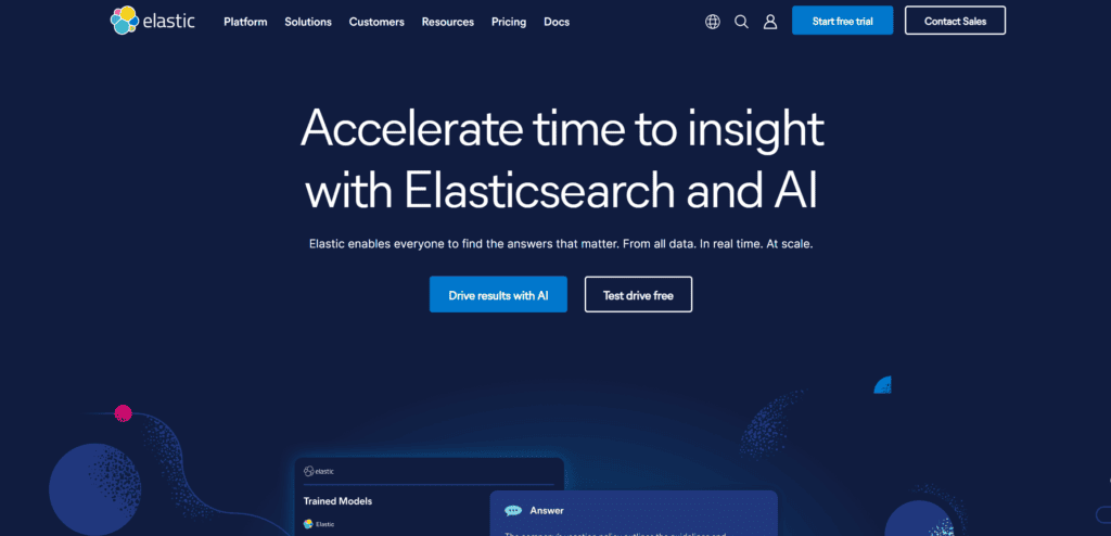 Elastic Homepage