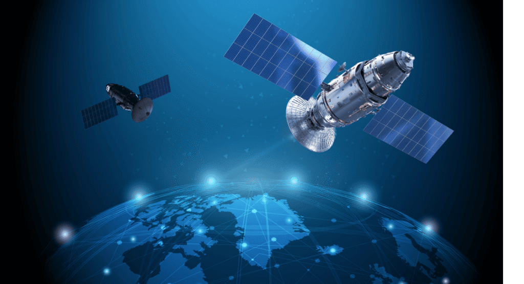 gps antennas in space on a map